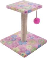 🐱 modern pink cat tree with platform, scratching posts and short plush soft jumping board - yscp logo