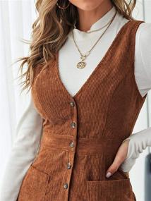 img 1 attached to Floerns Sleeveless Corduroy Pinafore Overall Women's Clothing: Enhancing Your Style with Jumpsuits, Rompers & Overalls