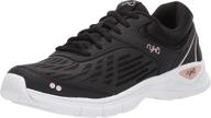 introducing the stylish and functional ryka women's rae sneakers - ideal shoes for athletic women in black logo