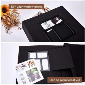 img 1 attached to 📸 Lanpn Large Capacity Linen Scrapbook Album with Self-Adhesive Stick Pages and Magnetic Closure - Holds Various Sizes of 4x6, 5x7, and 8x10 Photos (100 Pages, 50 Sheets, Black)