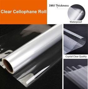 img 2 attached to 31.5 in x 110 ft Clear Cellophane Wrap Roll - Food Safe 3 Mil Cello Roll for Gift Baskets, Flowers, and Clear Cellophane Bags - Clear Wrapping Paper Ideal for Gift Wrap and Decorations
