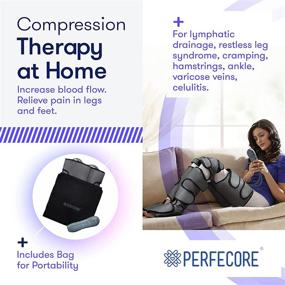 img 3 attached to 🦵 Revive and Relax with Perfecore Leg Massager: Adjustable Heat, Air Compression Foot Massager for Circulation, 3 Pressure Levels & 7 Massager Modes, Large Knee Dark Grey