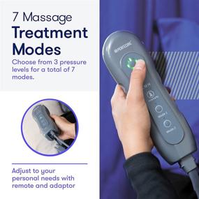 img 2 attached to 🦵 Revive and Relax with Perfecore Leg Massager: Adjustable Heat, Air Compression Foot Massager for Circulation, 3 Pressure Levels & 7 Massager Modes, Large Knee Dark Grey