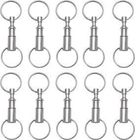 img 1 attached to EKLOEN Detachable Pull Apart Key Rings: Convenient 10 🔑 Pack with 2 Heavy Duty Split Rings for Easy Key Organization