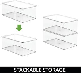 img 1 attached to 📦 mDesign Stackable Clear Plastic Storage Box with Lid - Organizing Container for Men's and Women's Shoes, Booties, Pumps, Sandals, Wedges, Flats, Heels, and Accessories - 5" Height, Pack of 4