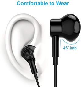 img 2 attached to TITACUTE 3.5mm Earbuds: Noise Cancelling Headphones with Mic for Google Pixel, Samsung S10 Plus, PS5 – Black