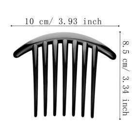 img 3 attached to 🎀 Pack of 20 Plastic French Twist Combs with 7 Tooth, Hair Side Clip Accessory for Women and Girls - Black and Brown