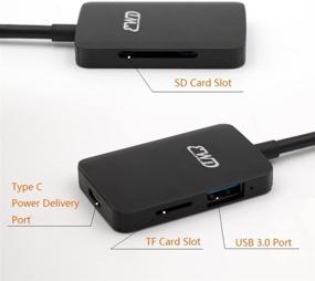 img 3 attached to 🔌 Versatile USB Type C HUB OTG/TF/SD Smart Card Reader Adapter for MacBook Pro 2019, MacBook Air 2018, and PC Laptops - USB 3.1 Type C Adapter (Thunder)