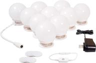 💄 hollywood style makeup vanity lights kit - dimmable led light bulbs for bathroom wall or dressing mirrors - includes stickers, power plug, 10 daylight lights - mirror not included logo