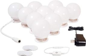 img 4 attached to 💄 Hollywood Style Makeup Vanity Lights Kit - Dimmable LED Light Bulbs for Bathroom Wall or Dressing Mirrors - Includes Stickers, Power Plug, 10 Daylight Lights - Mirror Not Included