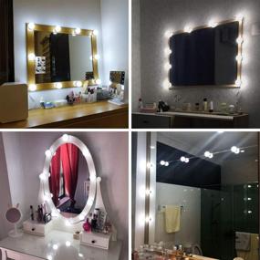 img 3 attached to 💄 Hollywood Style Makeup Vanity Lights Kit - Dimmable LED Light Bulbs for Bathroom Wall or Dressing Mirrors - Includes Stickers, Power Plug, 10 Daylight Lights - Mirror Not Included