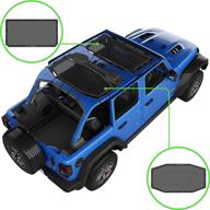 🚗 enhance your jeep wrangler with alien sunshade jlu (2018 - current) - front & rear jeep jl sunshade - a sleek black jeep bikini top for sport, sport s, sahara, rubicon - alien jeep wrangler accessories logo