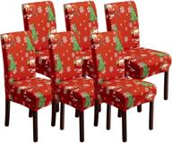 genina christmas chair covers – dining room slipcovers for chairs – stretchable chair covers for parson chairs – kitchen chair slipcovers (santa claus design, set of 6) logo