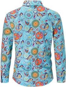 img 3 attached to 🌸 Elevate Your Style with EMAOR Casual Floral Sleeve Button Men's Shirts