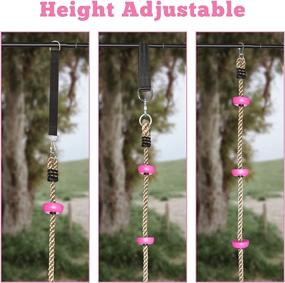 img 1 attached to 🌈 Pink Taggart Climbing Rope Swing: Fun-Filled Backyard Playground Accessory for Kids, Includes Platform, Disc Seat, Carabiner, and 4 Ft Tree Strap