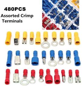 img 2 attached to 💡 480PCS Electrical Wire Connectors Assortment Kit | Automotive Wire Crimp Connectors | Non-Insulated Solderless Assorted Terminal Repair Lug Kit with Spade, Ring, Butt, Male, and Female Terminals