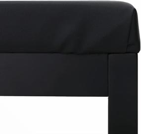 img 2 attached to 💄 IWELL Large Vanity Stool: Solid Wood Legs, Makeup Bench Dressing Stool, Padded Cushioned Chair, 330lb Capacity, Piano Seat, Black