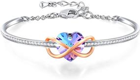 img 4 attached to GEORGE · SMITH Infinity Love Bracelet: Silver-Tone Adjustable Birthstone Bracelets for Women - Perfect Valentine's Day Gift for Women and Girls