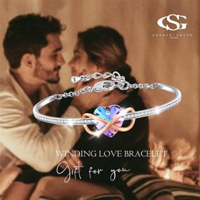 img 1 attached to GEORGE · SMITH Infinity Love Bracelet: Silver-Tone Adjustable Birthstone Bracelets for Women - Perfect Valentine's Day Gift for Women and Girls