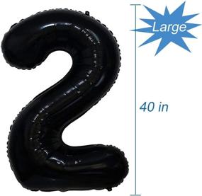 img 3 attached to 🎈 Eye-Catching Tellpet Black Number 2 Balloon - Jumbo 40 Inch Size