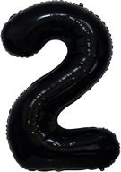 🎈 eye-catching tellpet black number 2 balloon - jumbo 40 inch size логотип