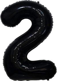 img 4 attached to 🎈 Eye-Catching Tellpet Black Number 2 Balloon - Jumbo 40 Inch Size