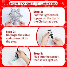 img 1 attached to 🎄 Enhance Your Christmas Décor with the AerWo Lighted Snowflake Tree Topper - 3D Glitter Projector and Magic Rotating Snowflake Projector for Stunning Christmas Tree Decorations