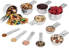 img 2 attached to Premium Stainless Steel Measuring Cups and Spoons Set 🥄 - Stackable with Spout (11 Piece Set) - Hudson Essentials