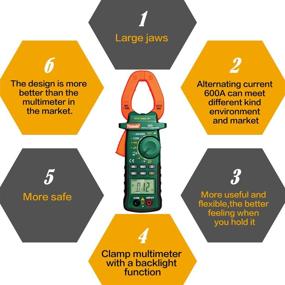 img 2 attached to 🔌 Highly Accurate Clamp Multimeters with Storage Bag, NCV, and LED Light for Home AC/DC Current