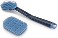 🧽 joseph joseph 85159 cleantech dish brush and reusable sponge scrubber set - hygienic and quick-drying, blue logo