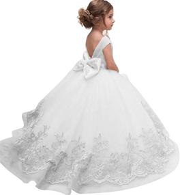 img 2 attached to 👗 Elegant Lace Pageant Ball Gowns for Wedding - ABAO SISTER Sleeveless Flower Girl Dress for Kids