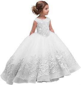 img 3 attached to 👗 Elegant Lace Pageant Ball Gowns for Wedding - ABAO SISTER Sleeveless Flower Girl Dress for Kids