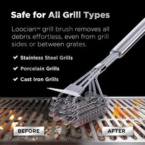 img 1 attached to LOOCIAN Stainless Steel Bristle-Free Grill Brush: The Ultimate BBQ Brush, Scraper, and Safe Cleaning Tool for Grills