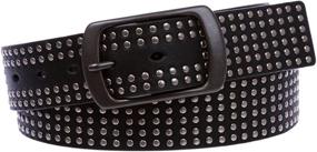 img 2 attached to 🖤 Black Genuine Leather Circle Studded