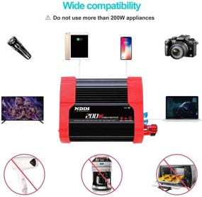 img 1 attached to 🔌 Premium 200W Car Power Inverter with Dual USB Charger - Efficient 12V DC to 110V AC Converter