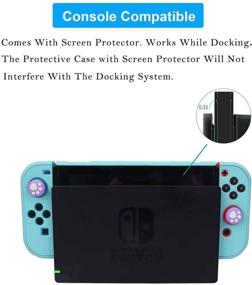 img 3 attached to Durable Dockable Case for Nintendo Switch - COMCOOL 3-in-1 Protective Cover Case for Nintendo Switch and Joy-Con Controller with Screen Protector and Thumb Grips - Cyan