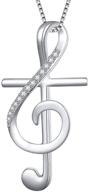 s925 sterling silver musical note pendant necklace with 18-inch box chain: a melodious statement piece logo