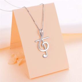img 2 attached to S925 Sterling Silver Musical Note Pendant Necklace with 18-Inch Box Chain: A Melodious Statement Piece