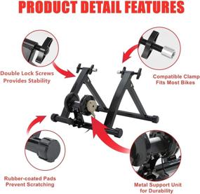 img 1 attached to 🏻 WALMANN Bike Trainer Stand: The Ultimate Indoor Riding Experience with 6 Variable Speed Levels, Magnetic Resistance, and Front Wheel Riser Block for Road & Mountain Bikes