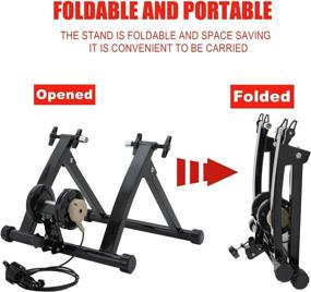 img 2 attached to 🏻 WALMANN Bike Trainer Stand: The Ultimate Indoor Riding Experience with 6 Variable Speed Levels, Magnetic Resistance, and Front Wheel Riser Block for Road & Mountain Bikes