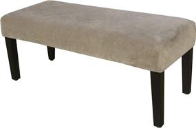 img 4 attached to LUSHVIDA Velvet Dining Bench Slipcovers