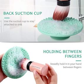 img 2 attached to 🧼 Silicone Brush Cleaning Mat - Portable Makeup Brush Scrubber with Suction Cup for Valentine's Day - Efficient Cosmetic Brush Cleaner Tool