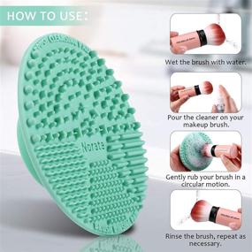 img 1 attached to 🧼 Silicone Brush Cleaning Mat - Portable Makeup Brush Scrubber with Suction Cup for Valentine's Day - Efficient Cosmetic Brush Cleaner Tool