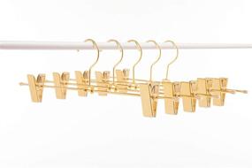 img 4 attached to 👖 Cocomaya 13 Inch Premium Gold Metal Slack Hangers, Pants & Skirt Hangers with Adjustable Clips - Set of 10