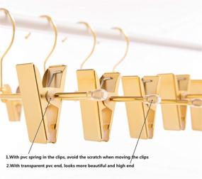 img 2 attached to 👖 Cocomaya 13 Inch Premium Gold Metal Slack Hangers, Pants & Skirt Hangers with Adjustable Clips - Set of 10