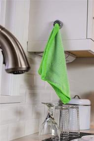 img 2 attached to Convenient Gray Round Adhesive Push Towel Hooks for Kitchen, Hand and Dish Towels - 4 Pack by S&T INC.