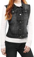 π womens washed denim vest: stylish coats, jackets & vests by allegra logo