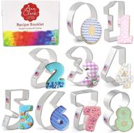 🍪 ann clark cookie cutters numbers cookie cutter set - 9-piece set with recipe booklet logo