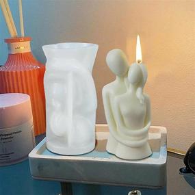 img 3 attached to 🕯️ Silicone Body Candle Molds for Candle Making - MUAECH 3D Couple Hugging Shape, Resin Casting Mold for Homemade Soap, Aromatherapy Plaster, and Body Art Candle Creation