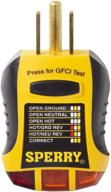 🔌 sperry instruments gfi6302 gfci outlet tester, standard 120v ac receptacle, 7 visual indication & wiring legend, for home & professional use, yellow & black logo
